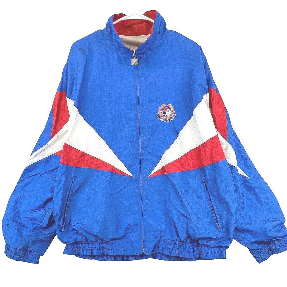 Pro Celebrity Men's Size XL Blue Nylon Track Jacket Team USA Logo Full Zip